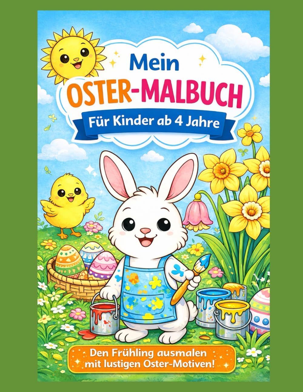 Mein Oster-Malbuch: Den Frühling ausmalen mit lustigen Oster-Motiven!