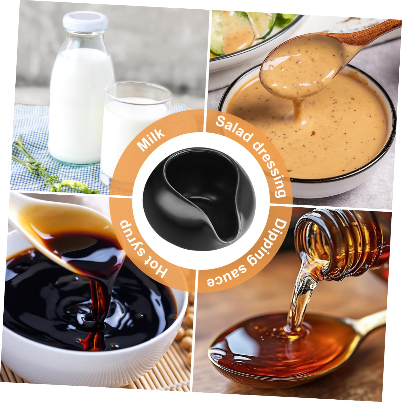 HOMSFOU Lot de 3 Pichets à Lait en Céramique Blanche, Petit Pichet à Sauce Bec Verseur Anti-gouttes, Pot à Lait pour Café et Condiments, Accessoire la Cuisine pour Restaurant et Table