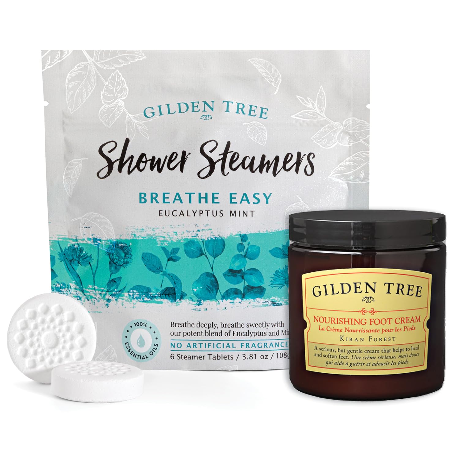 GILDEN TREE Foot Cream + Shower Steamers Bundle