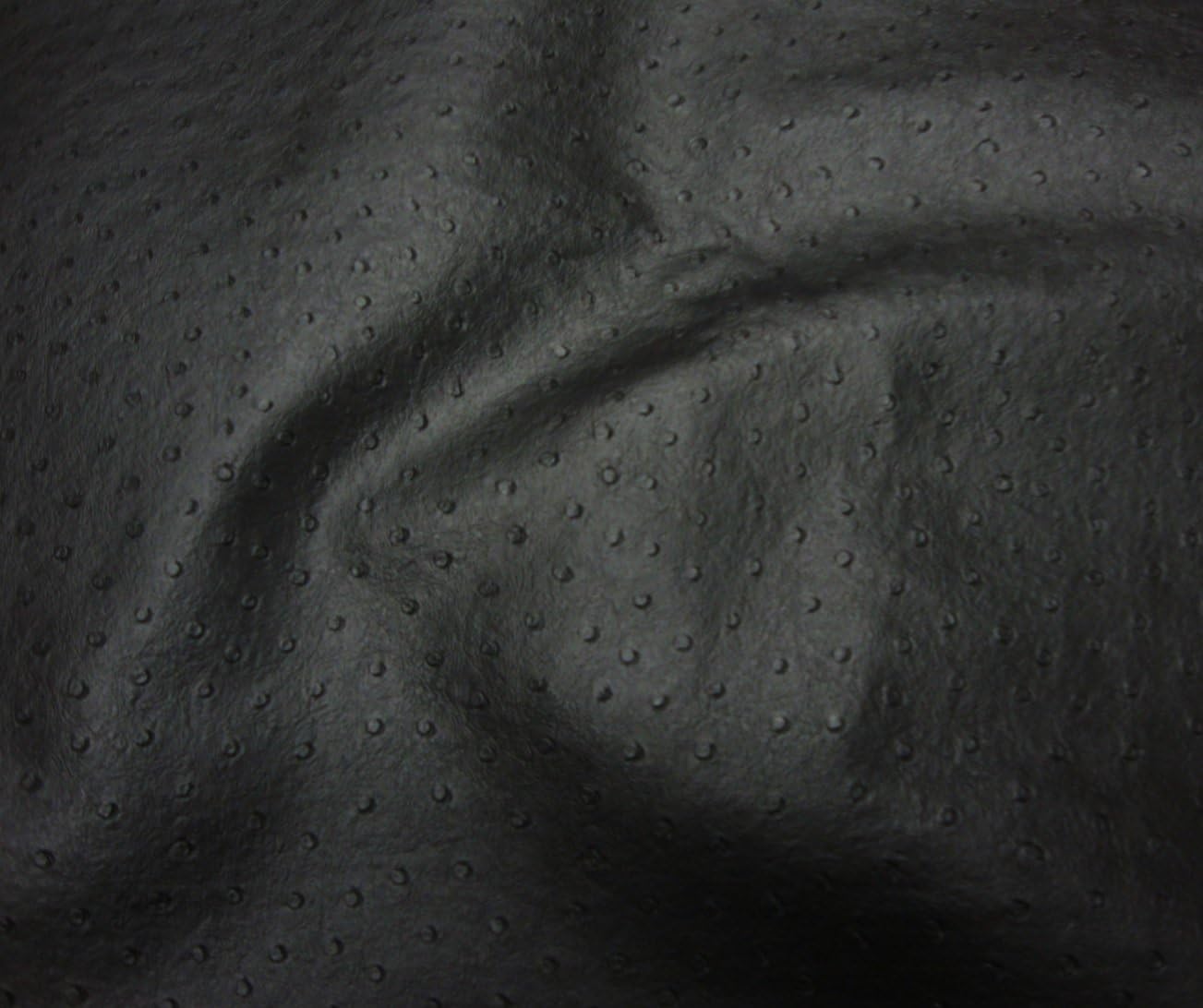 luvfabrics Black Vinly Matt Ostrich Fake Leather Pleather Upholstery Vinyl Fabric by The Yard 54 Wide Rolled not Folded