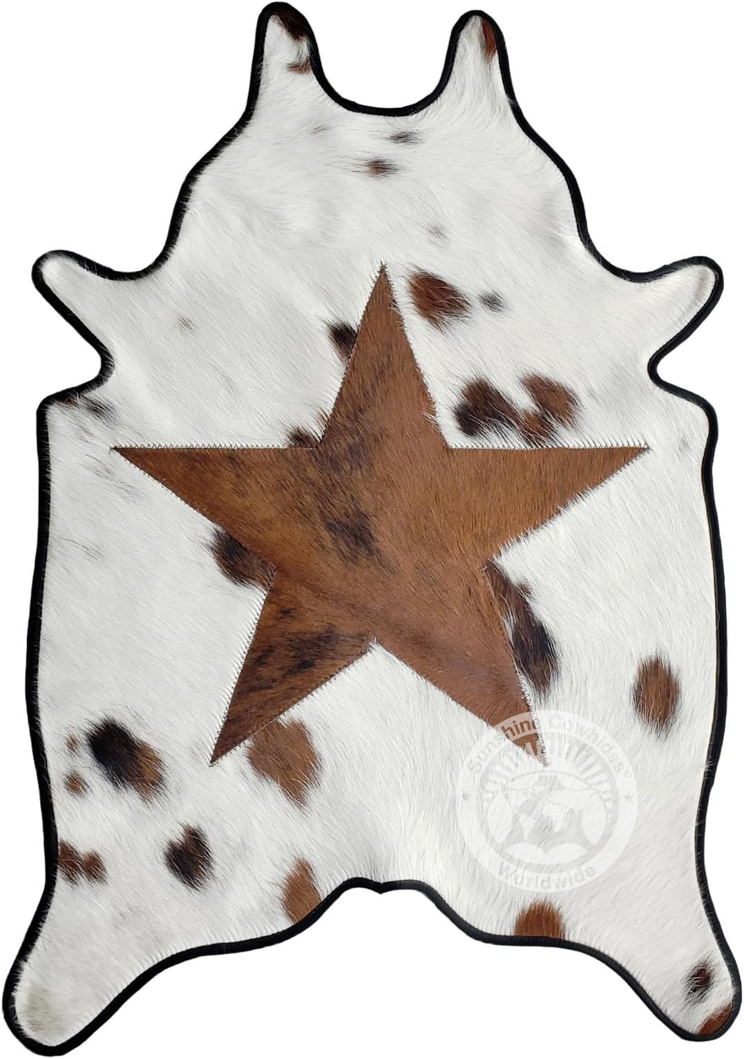 Sunshine Cowhides 100% Genuine Mini Star Small Hair Cowhide Rug - Modern Style Animal Skin Rug & Floor Carpet for Living Room, Bedroom, Kitchen & More - Small (2 x 3 Ft.)
