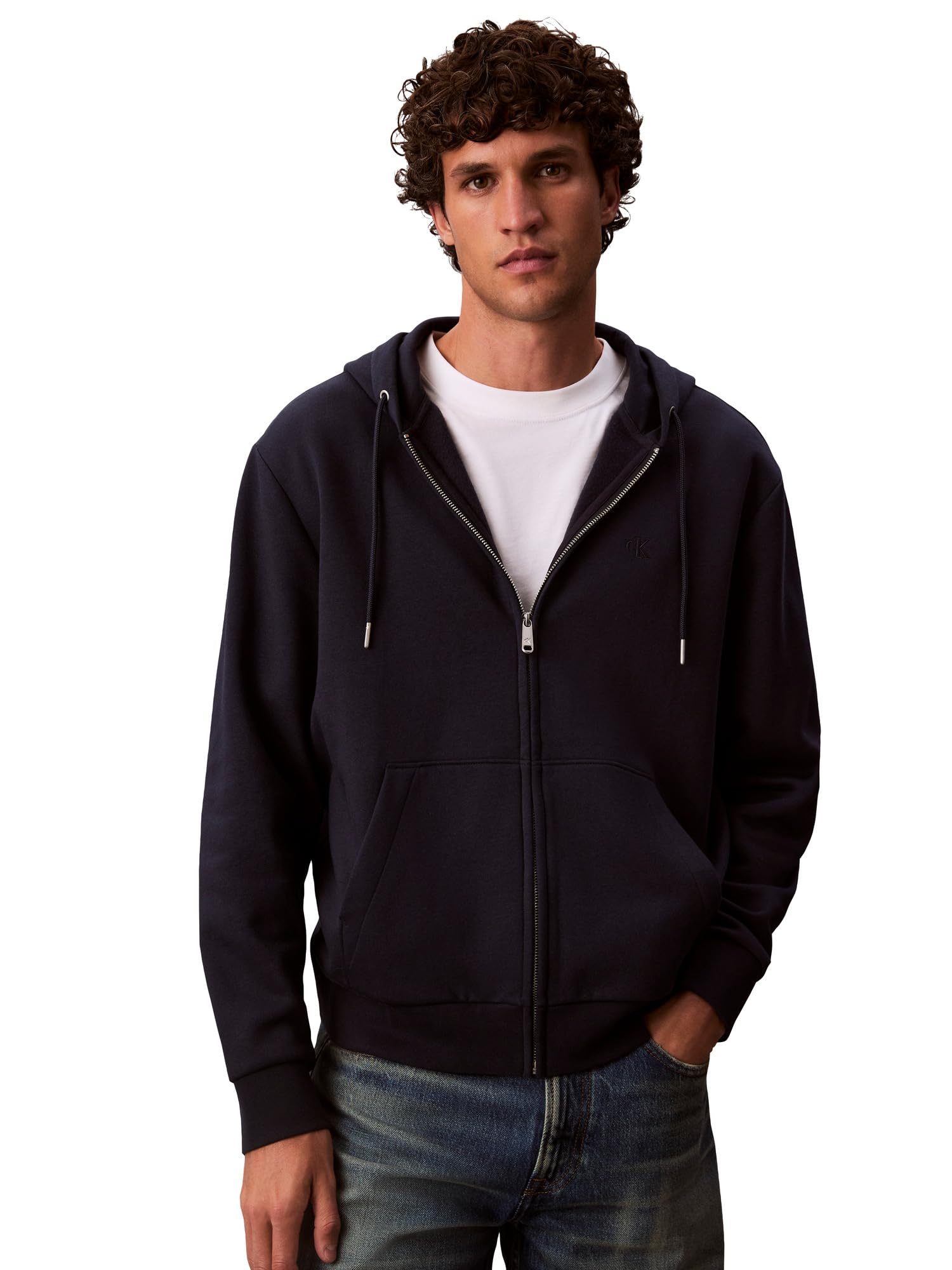 Men's Relaxed Fit Archive Logo Fleece Full Zip Hoodie