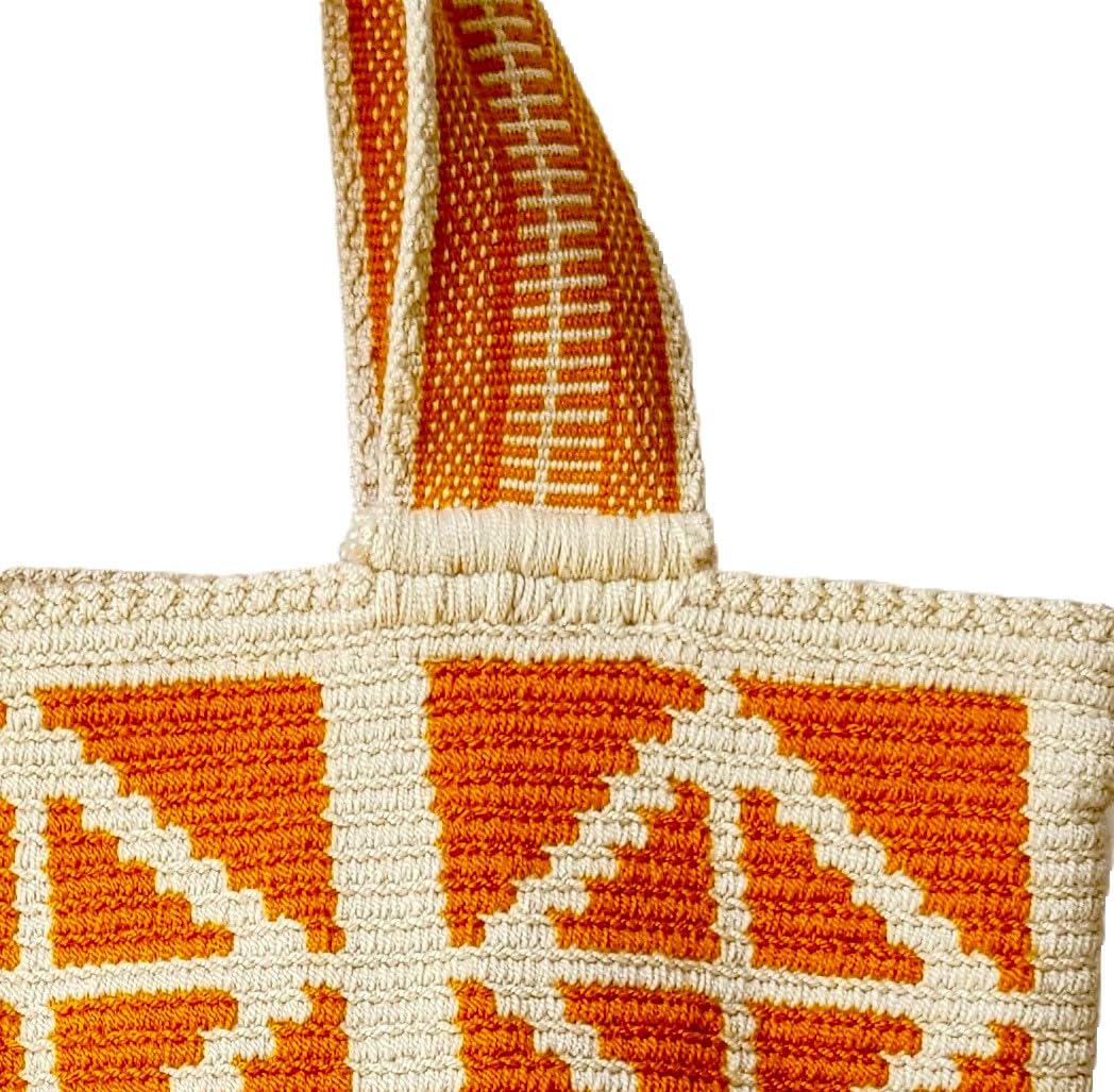 Terra Fusion Wayuu Tote Bag | Bolso hecho a mano | Ocre, Beige