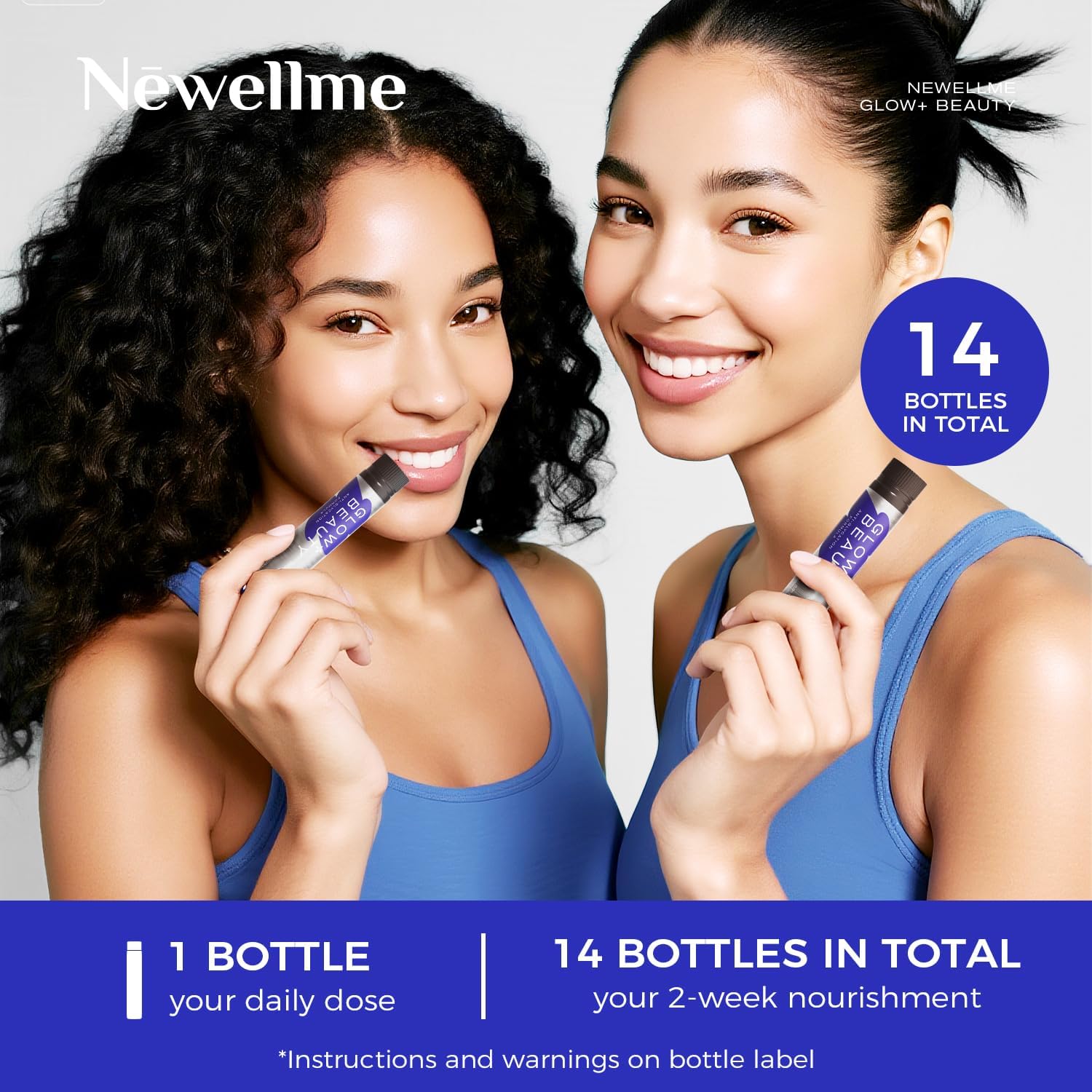 NEWELLME Glow+Beauty Collagen Drink – Liquid Beauty Supplement with Hyaluronic Acid & Antioxidant Complex, Supports Skin Hydration, Hair & Nail Strength, 14 Bottles - Image 6