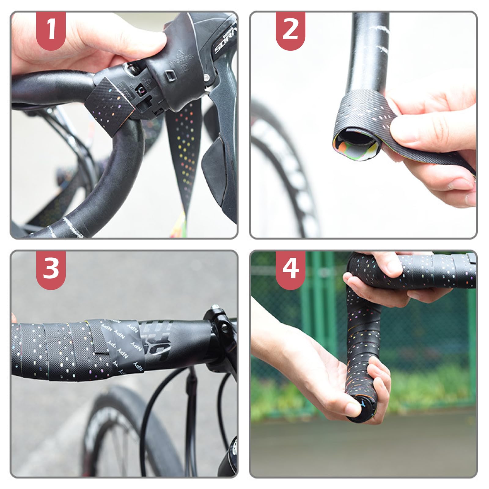 Ruban De Guidon Pour Vélo De Route En PU EVA, Sang