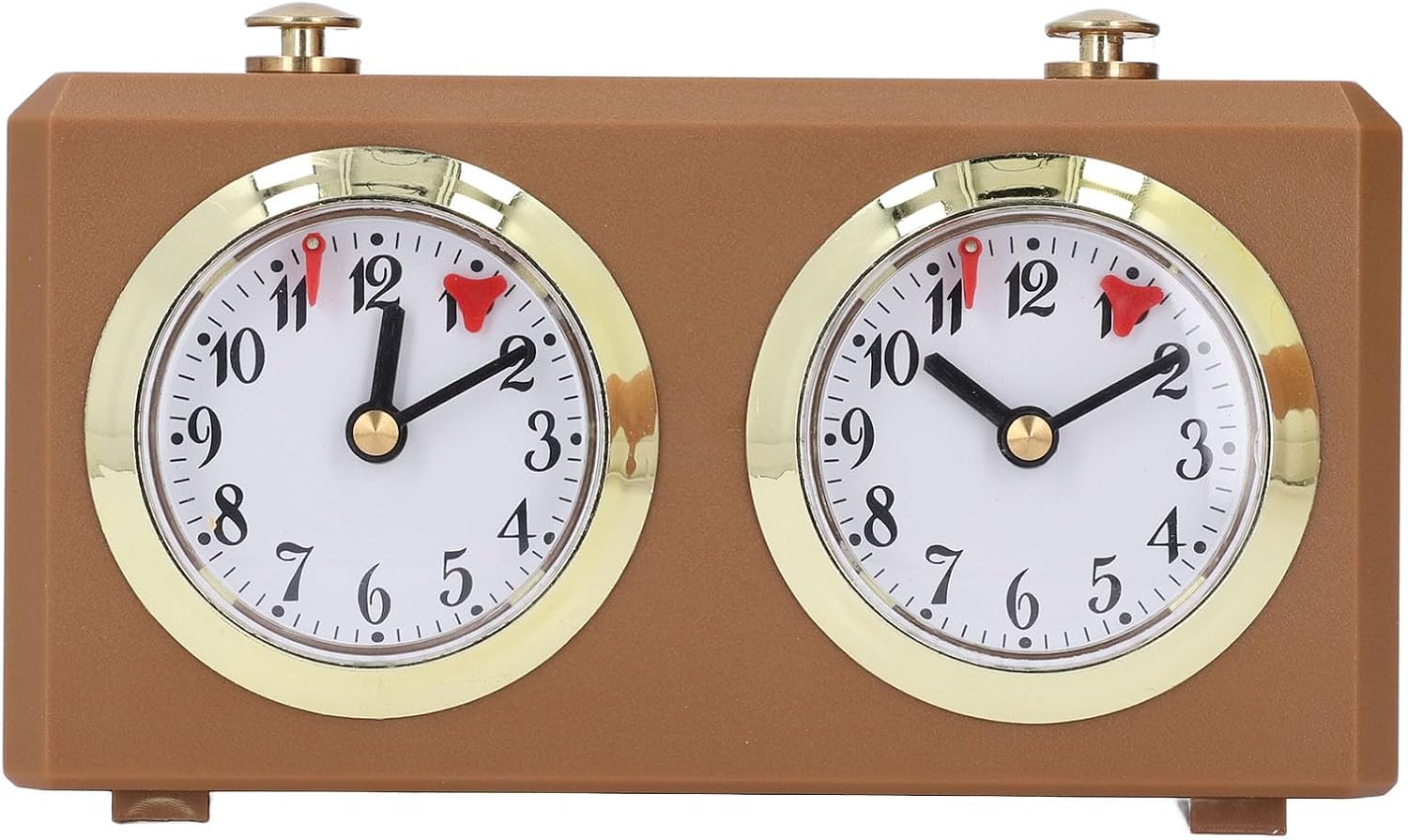 Mechanical International Chess Timer, Professional Digital Chess Clock, Vintage Portable Chess Game Timer with No Battery Required for Chess Match Training and (Tan)