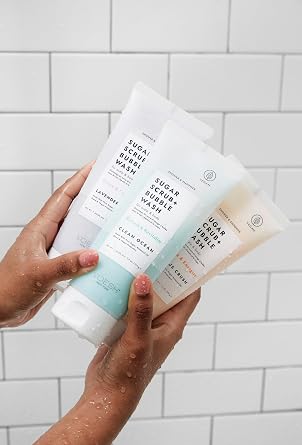VOESH Sugar Scrub + Bubble Wash, Exfoliating Body Scrub & Body Wash, Body Scrub, Scalp Scrub, Scalp Care, Shower Sugar Scrub, Vegan Body Care