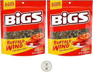BIGS Sunflower Seeds, Keto Friendly 5.35 oz Bags (Pack of 2) (Buffalo Wing)