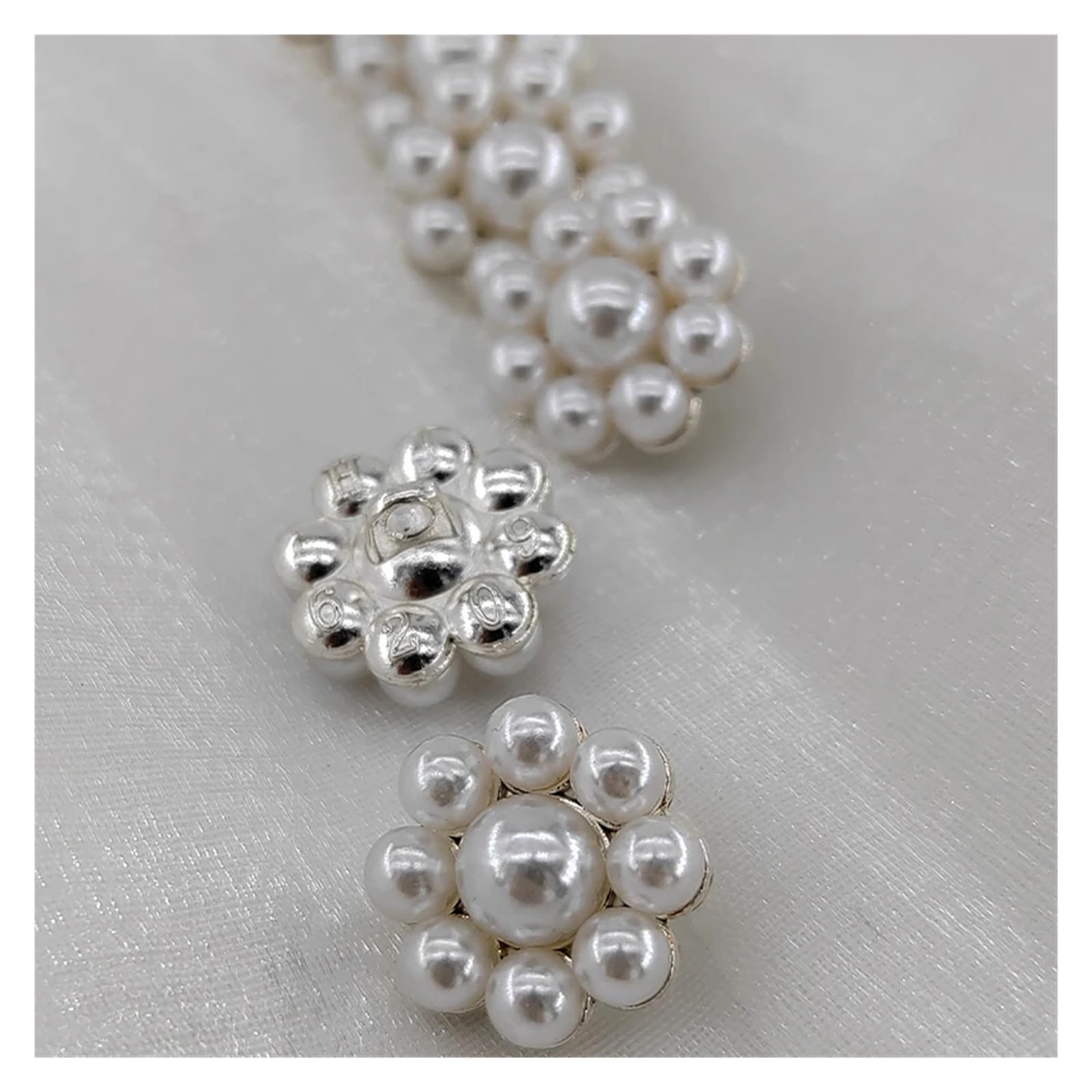 CVBFGH Botones Elegantes de imitación de Perlas de 15MM for Ropa, decoración de Moda, Hermosos Botones de Costura de Flores