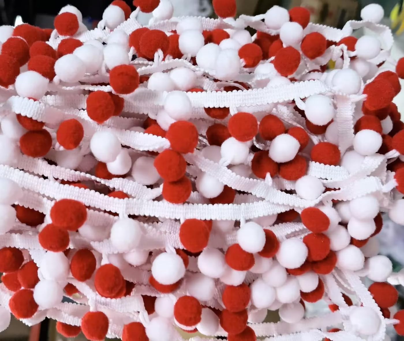 YYCRAFT Colorful A Pom Pom Ball Fringe Trim Ribbon Sewing(5 Yards)