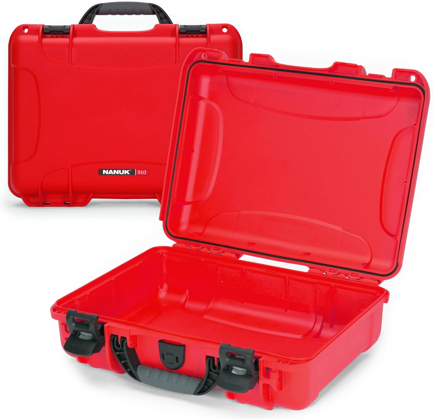 NANUK 910 Waterproof Hard Case – 14.3” x 11.1” x 4.7”, Protective Case for Camera, Electronics & Gear – Impact-Resistant, Dustproof, Airline Carry-On Approved – Made in Canada, Red