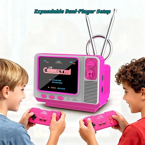Miniatura 5 de Consola de juegos portátil retro - GV300S 42 JALECO+168 juegos clásicos estilo mini TV con pantalla IPS de 3.0 pulgadas, guarda búsqueda, admite 2
