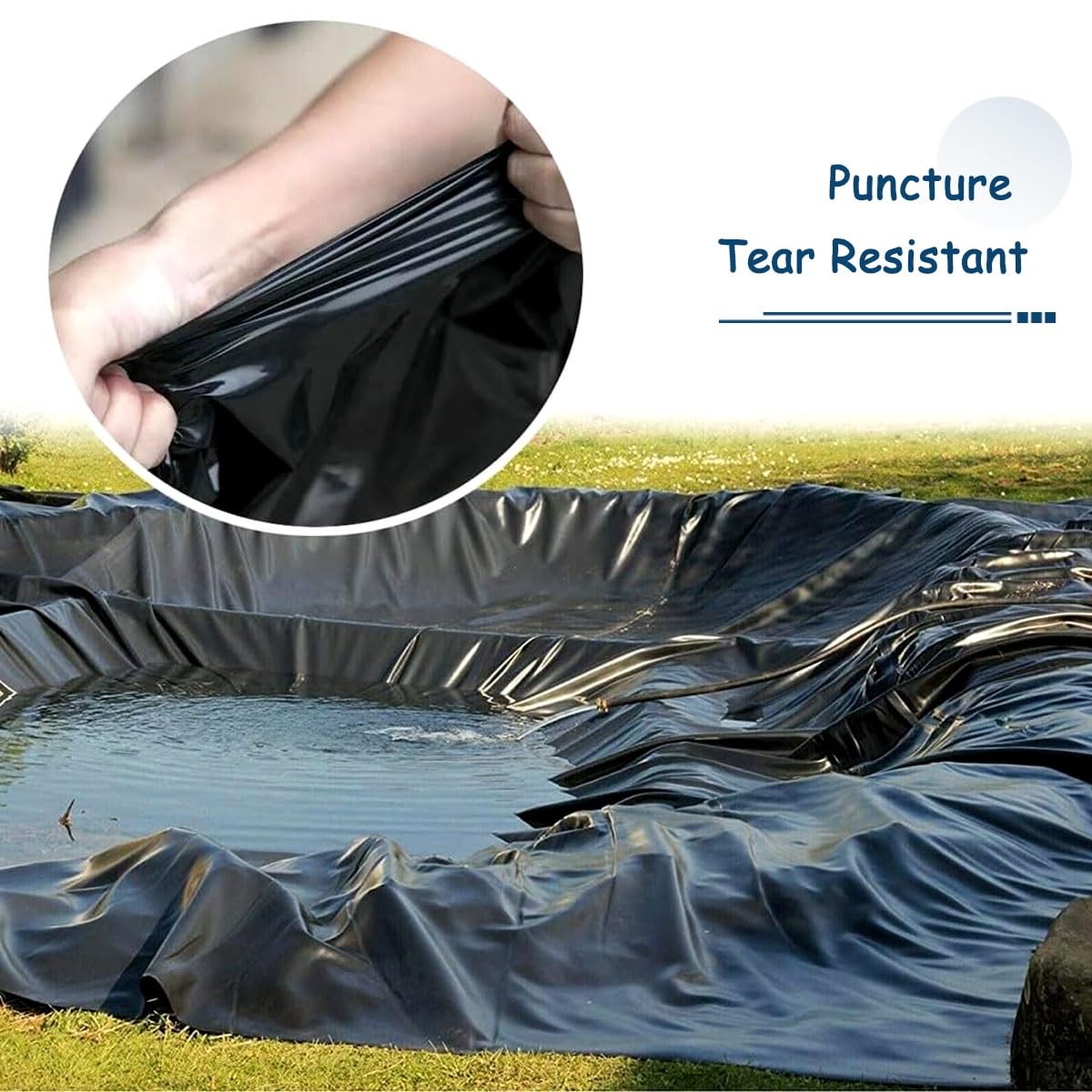 Telo impermeabile per laghetto, 7 x 14 m, membrana flessibile per giardino, cascate e acqua, copertura per laghetto di varie dimensioni