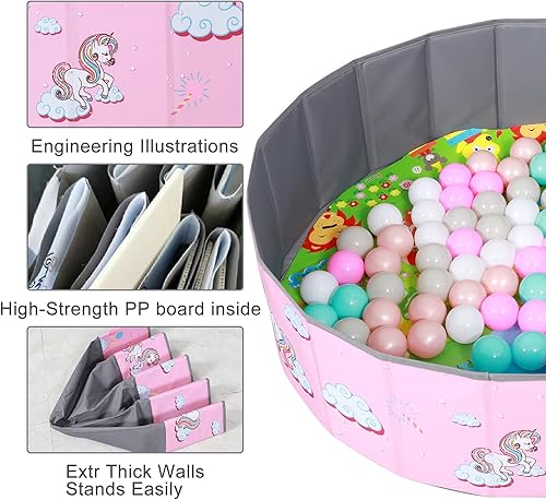 Miniatura 2 de LimitlessFunN Piscina plegable de doble capa de tela Oxford para niños, piscina de pelotas de juego con bolsa de almacenamiento (bolas no incluidas)