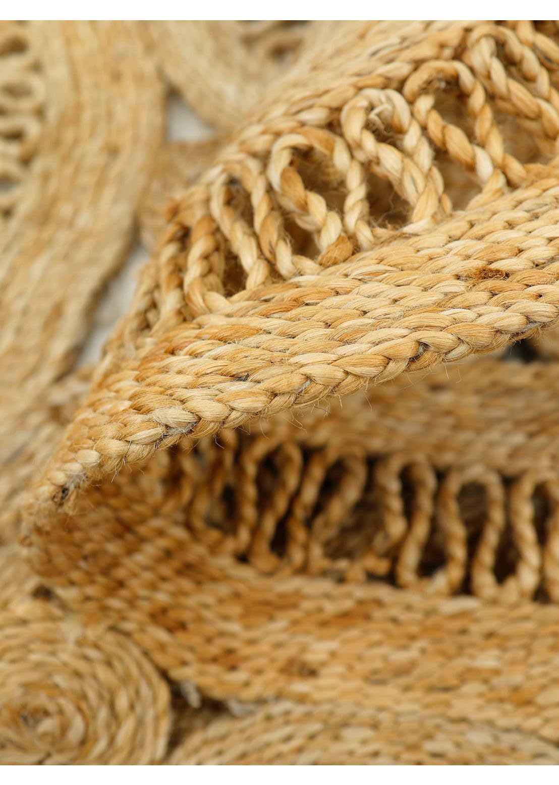 carpetfine Tapis Jute Paul Ronde Couleur Naturelle Beige Ø 120 cm tissé à la Main en Jute | Modèle Naturel Moderne Uni à Tissage Plat de Style Boho pour Le Salon et la Chambre à Coucher