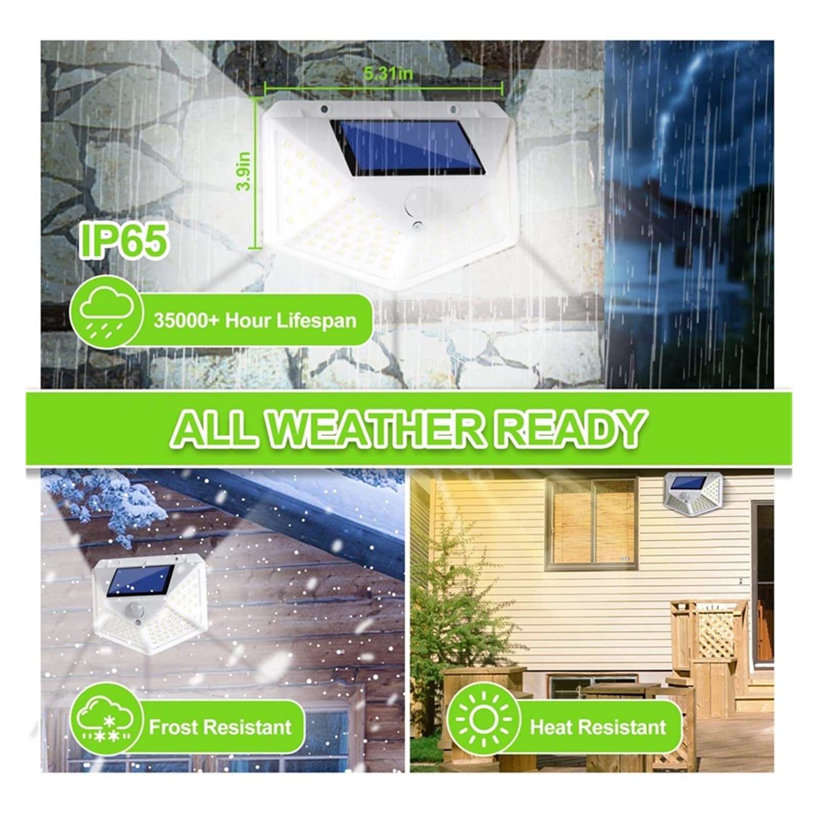 Solarne lampy uliczne na zewnątrz, 100 LED zewnętrzna lampa słoneczna PIR czujnik ruchu wodoodporny zasilany energią słoneczną światło słoneczne do dekoracji ogrodu latarnia uliczna kinkiet do oświetl