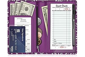 Fintie Server Book Organizer with Zipper Pocket for Guest Checks