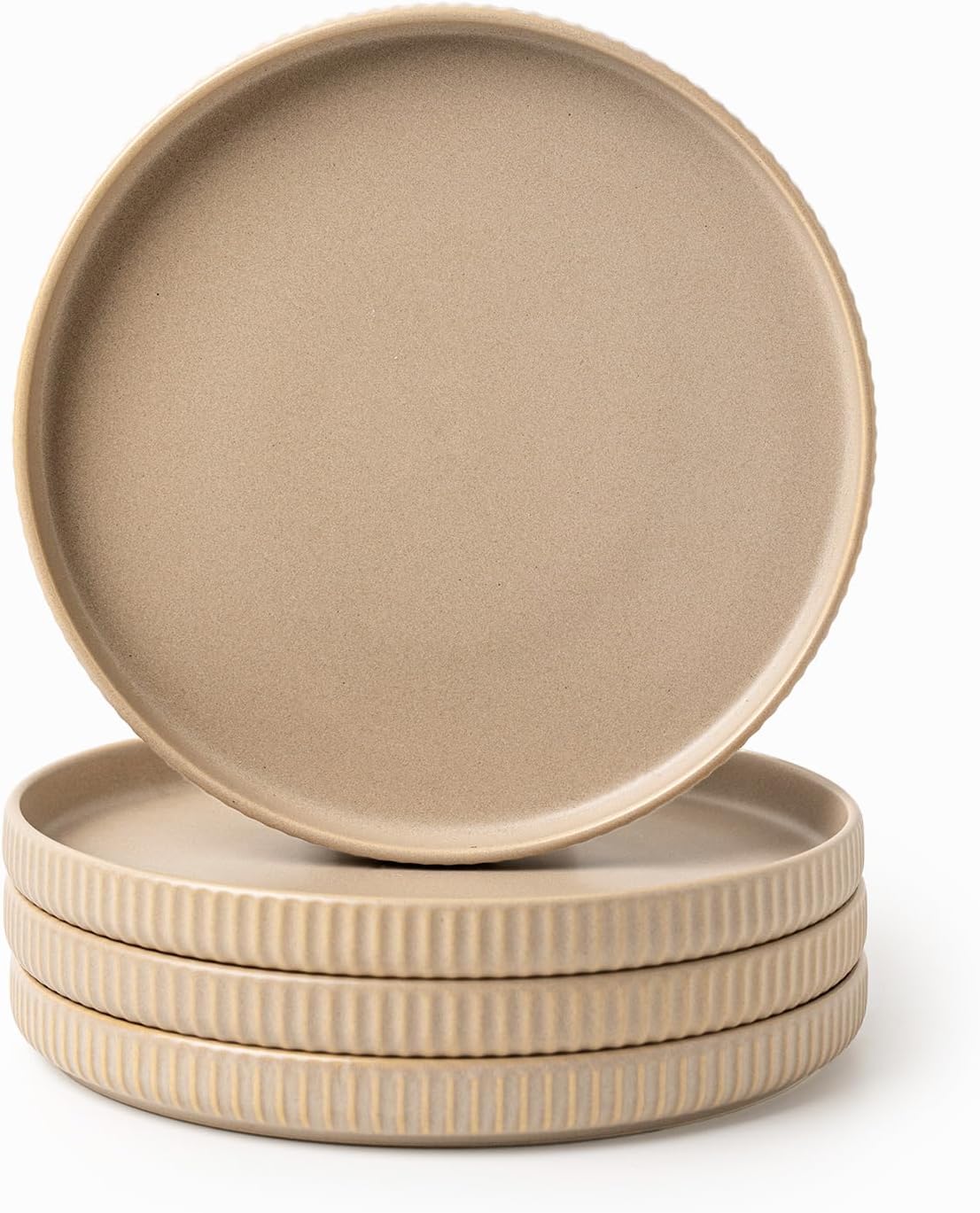 10-inch Stoneware Dinner Plates Set of 4 - Dylan Reactive Glaze Porcelain Large Dinner Plates, Microwave/Dishwasher Safe, Scratch Resistant, Modern and Rustic Design Ceramic Dish Set