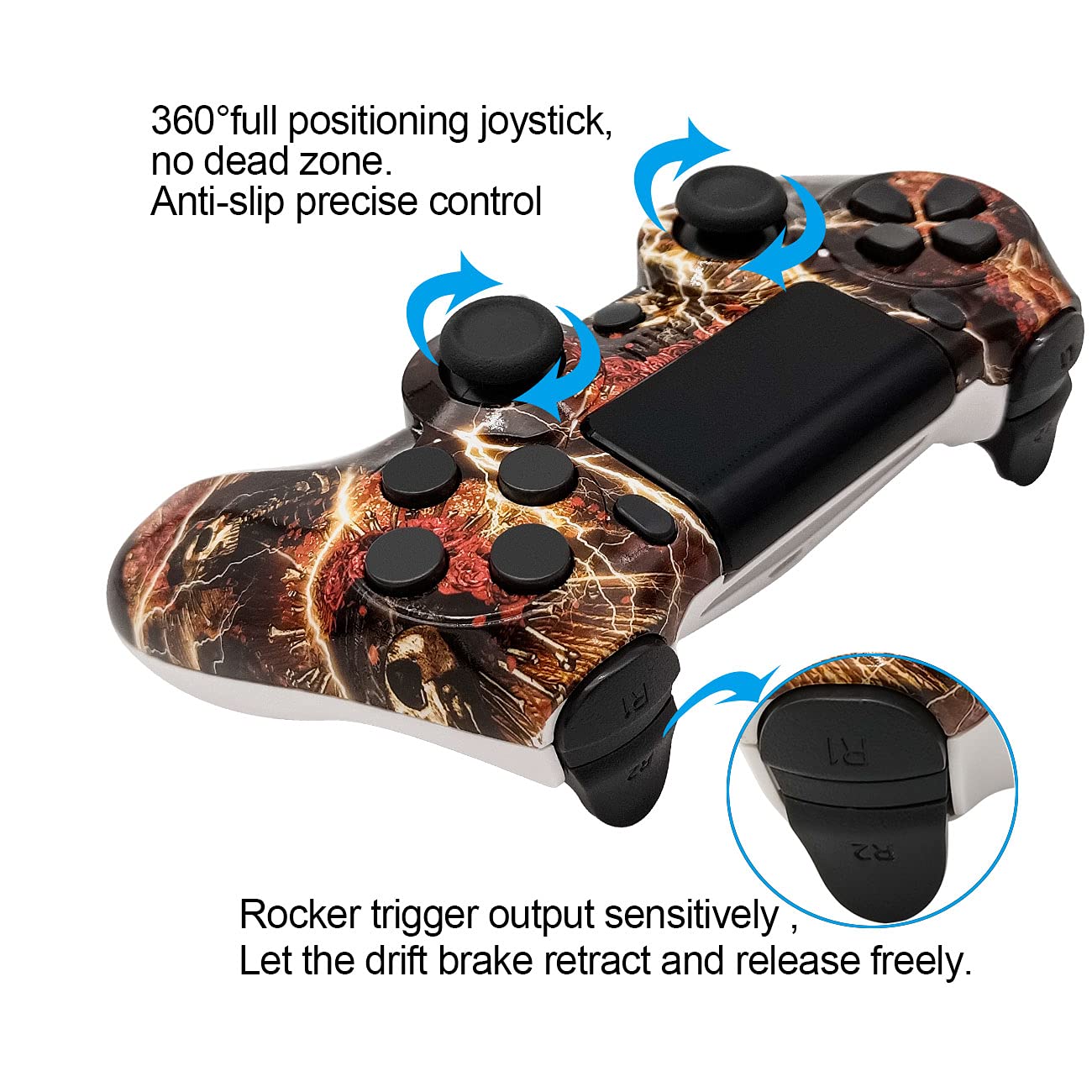 Ceozon Game Controller with Dual Vibration Audio Function Remote Controller for PC Ps3/4 Pro Slim with Charging Cable