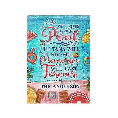 Letrero de reglas de piscina, decoración de piscina para interiores y exteriores, perfecto para playa, hogar, bar, terraza de piscina y paredes de