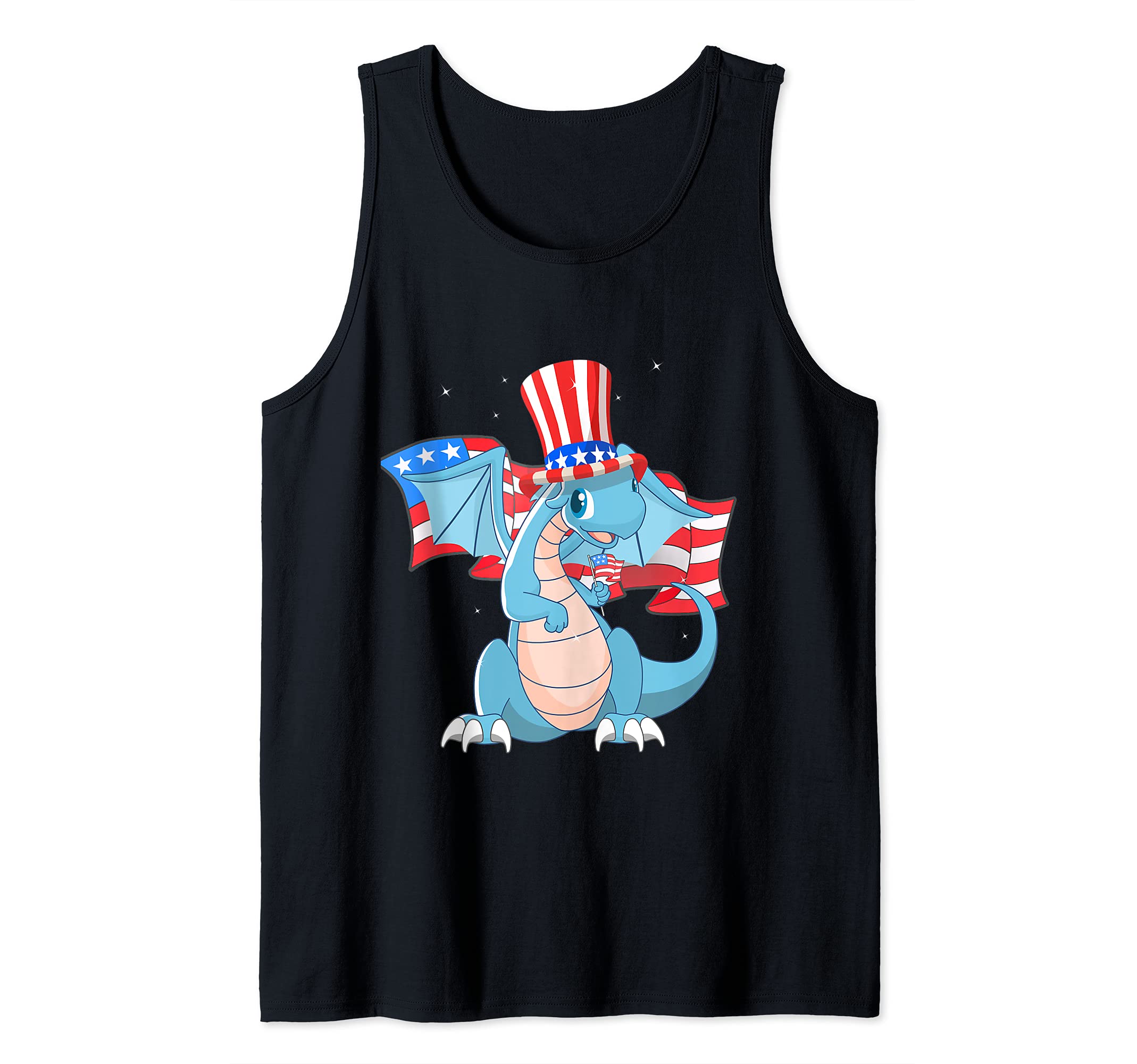 America 4th of July Independence Day Patriotic Dragon Tank Top