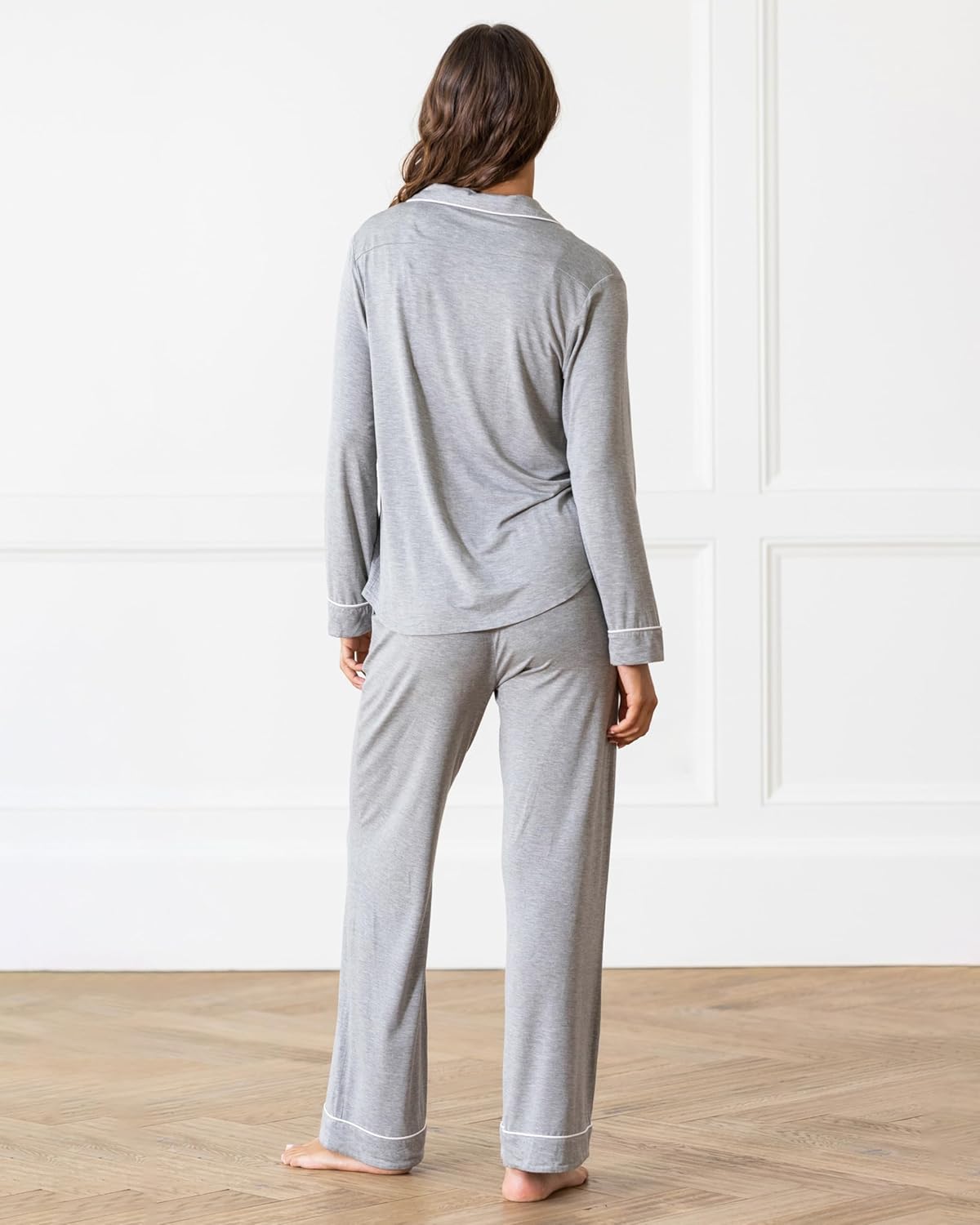 Cozy Earth 100% Viscose From Bamboo Long Sleeve Pajama Set For Women - Button-Up Sleepwear