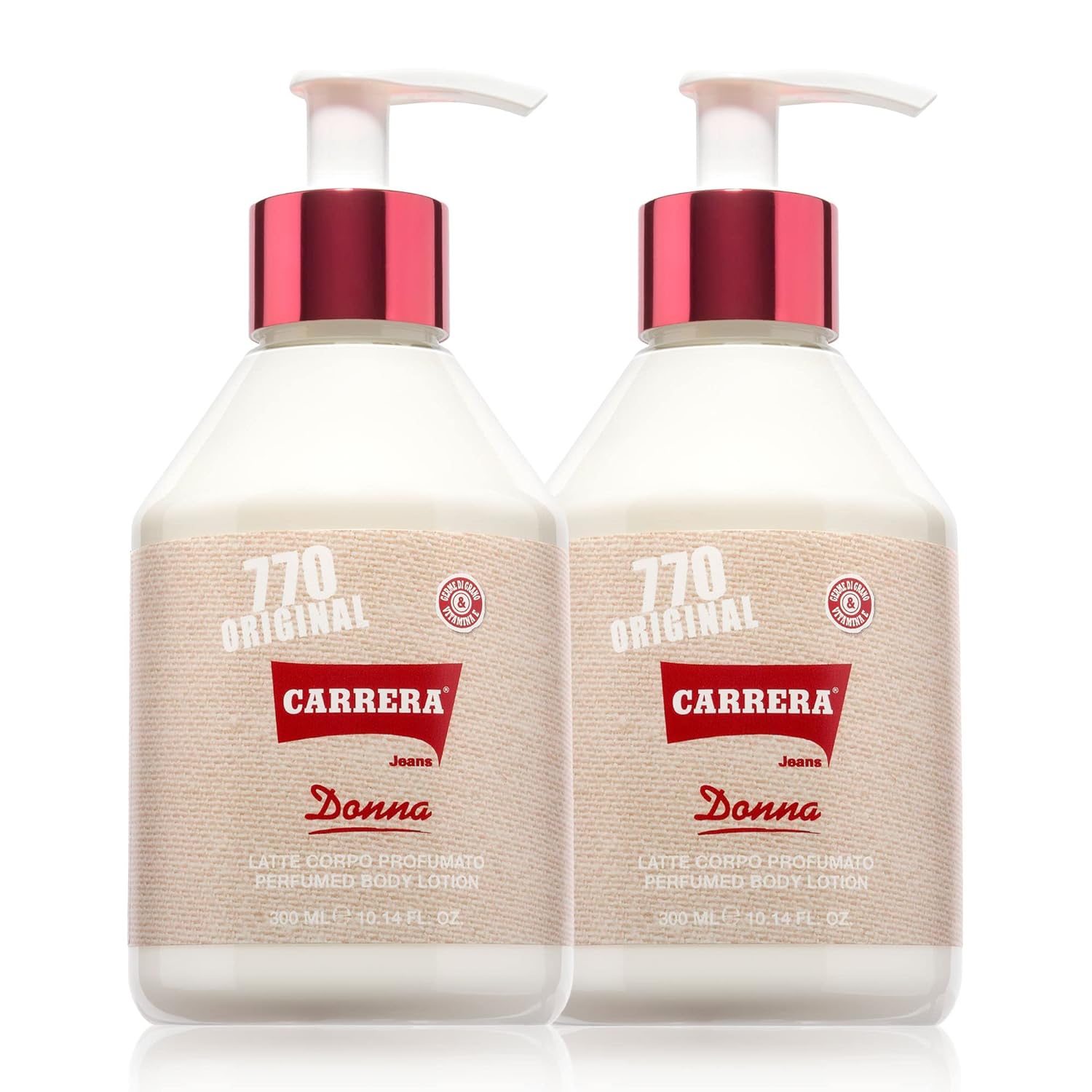 Carrera Jeans 770 Original Perfumed Body Lotion for Women, Moisturize Skin, 10.14 Fl Oz (Pack of 2)