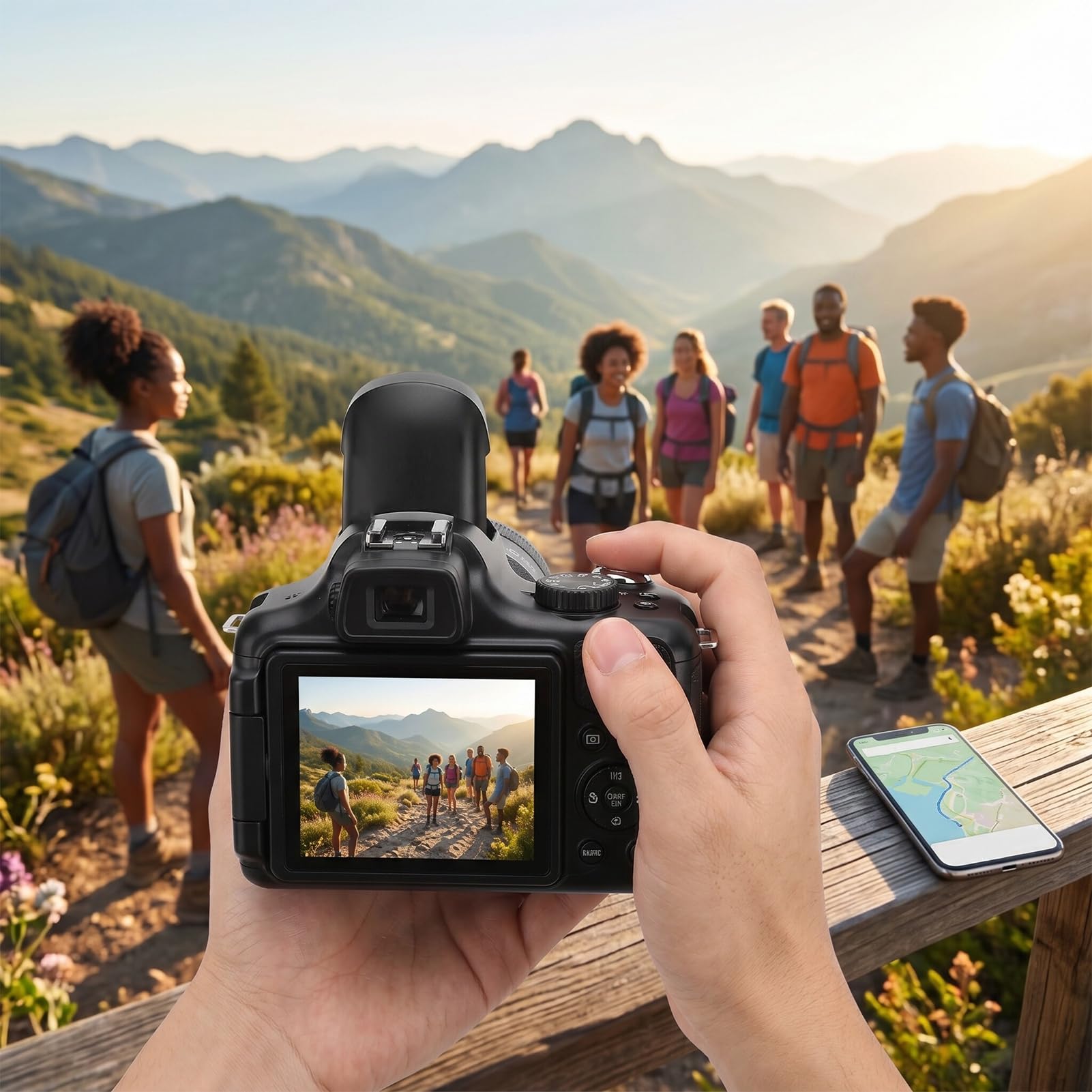 WiFi Cámara Digital 8K 75MP con Pantalla HD de 3 Pulgadas, Zoom 40x, Cámara Lenta, Lapso de Tiempo y Efectos de Filtro, Portátil, para Fotografía Vlogging