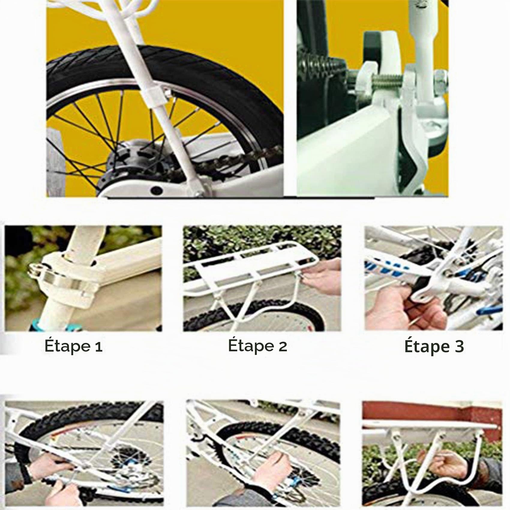 Porte-bagages arrière réglable pour vélo - Capacité de 50 kg