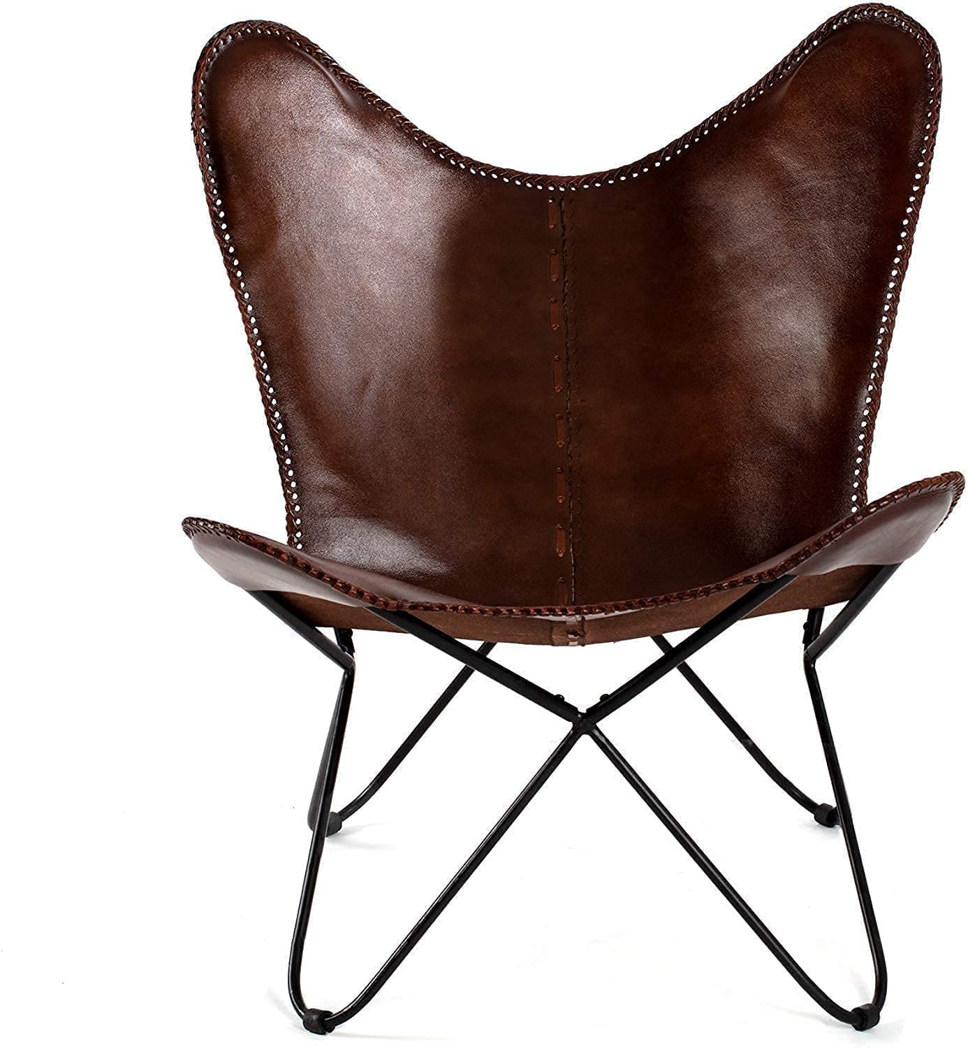 Orbit Art Gallery Vintage Leather Butterfly Chair, Leather BKF, Living Room Luxury, Relaxing Chair Full Chair Black Leg 2
