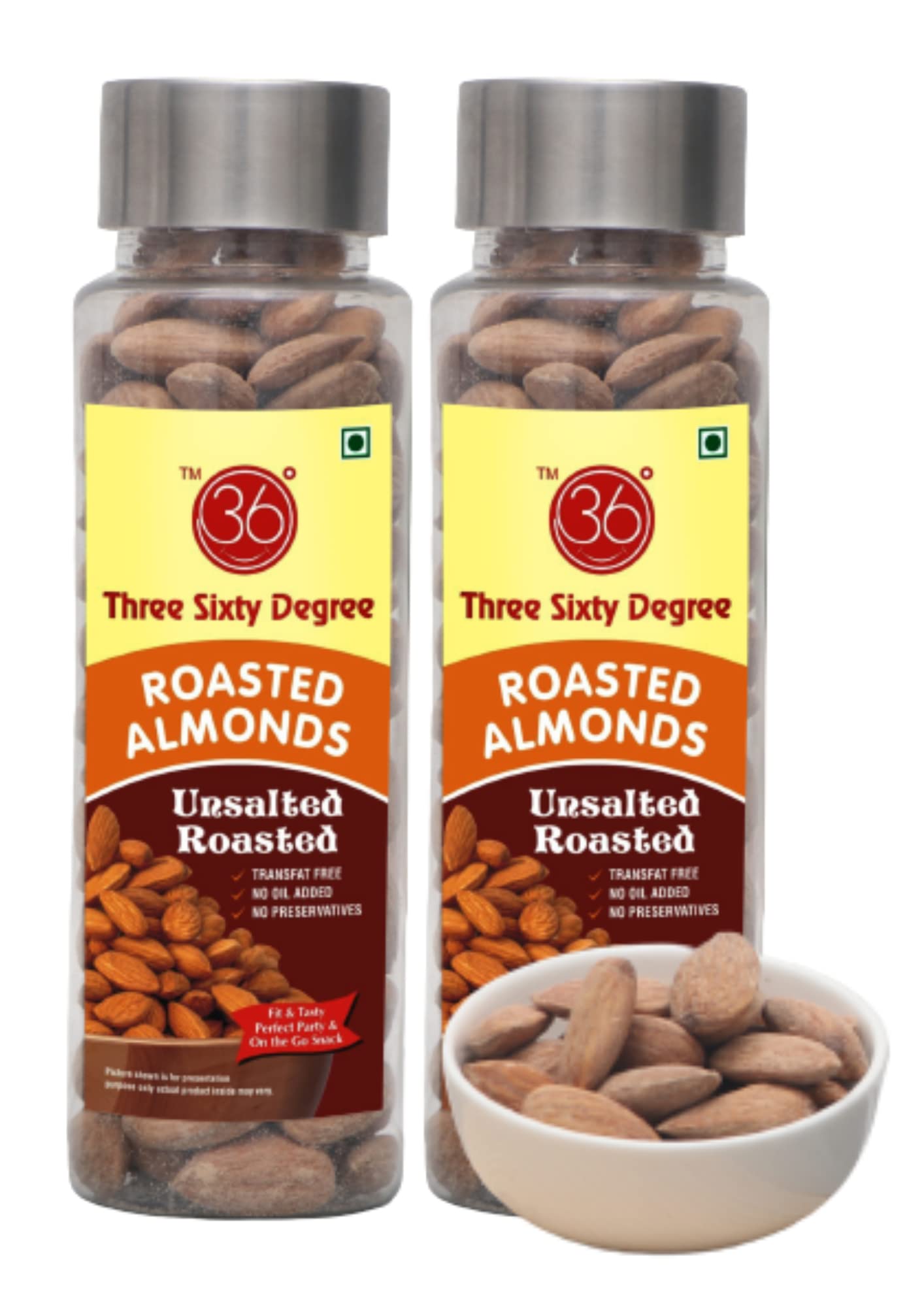 360 Three Sixty Degree Roasted Unsalted Almonds Badam,220Gms(2 X 110Gms Each) (B0C1H1XCLP) Amazon Price History, Amazon Price Tracker