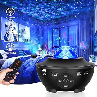 Mirapretty Sternenhimmel Projektor LED Galaxy Projector, Led Sternenlicht Bluetooth Musikspieler mit Fernbedienung & Timer, Sternprojektor Nachtlicht für Kinder, Erwachsene, Party, Zimmer Deko