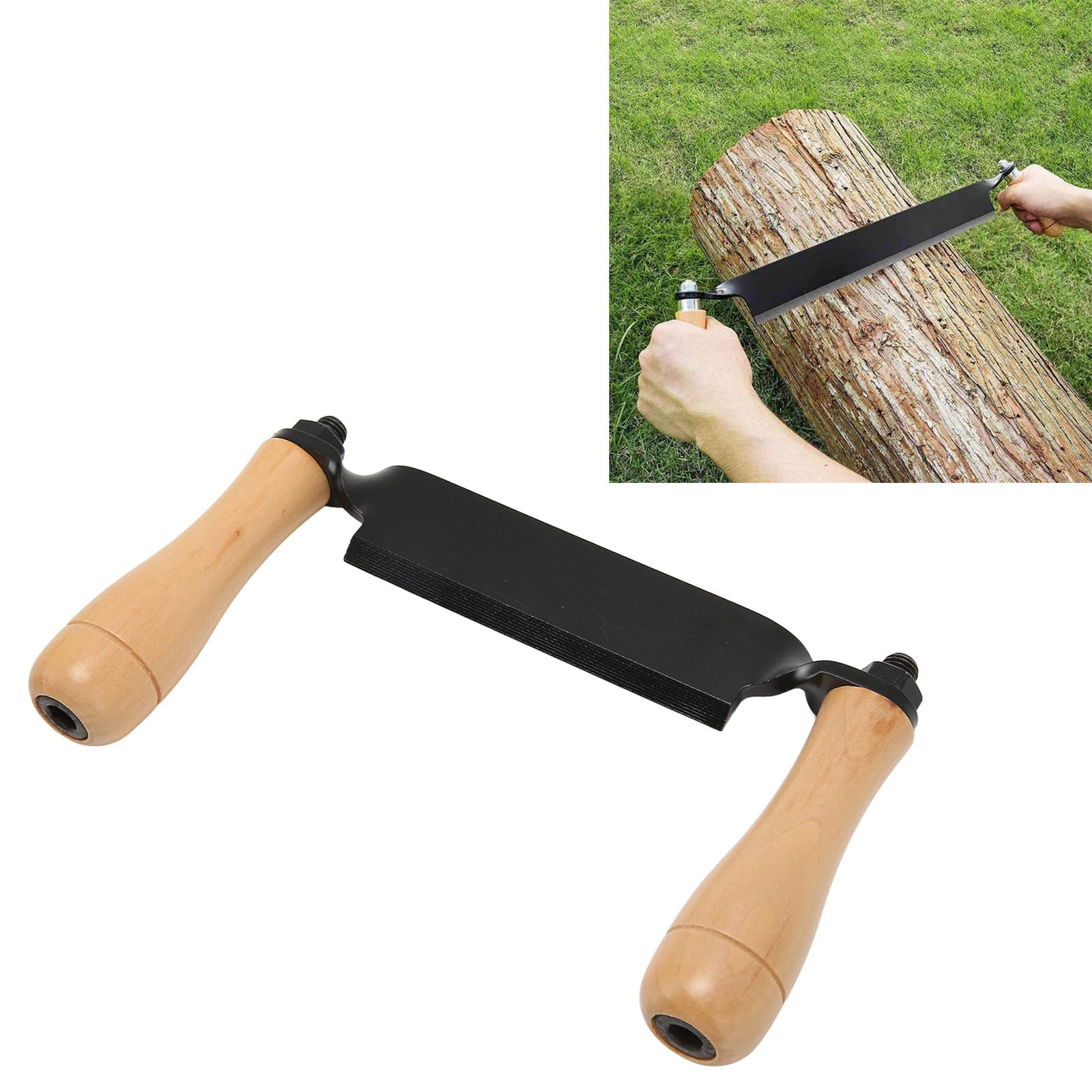 Kikumi Cuchillo de Tracción Recta, Hoja de Acero, de Madera, Alta Dureza, Herramienta de Afeitado Pulida para Muebles de Madera