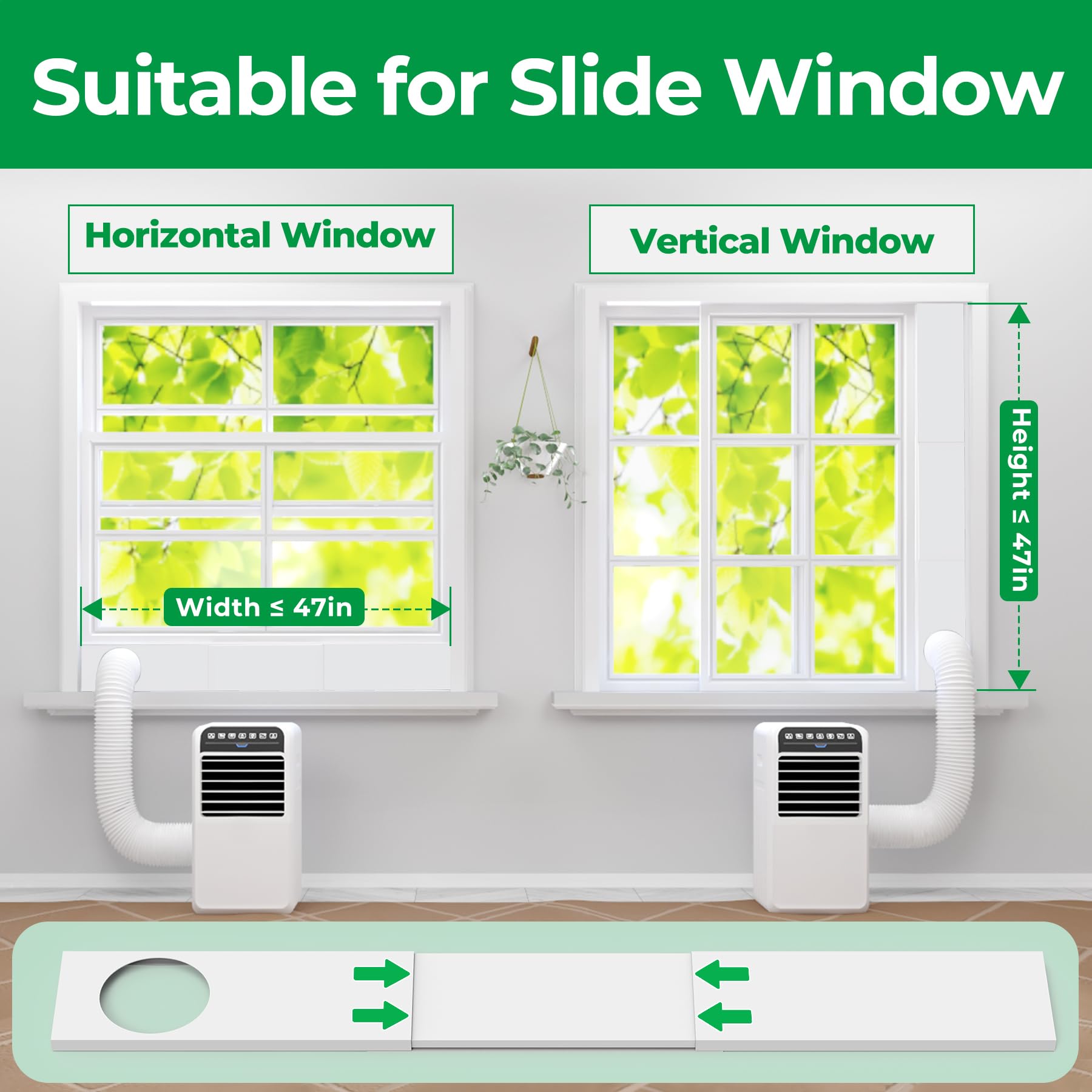 Forestchill Tragbare Klimaanlage Fensterdichtungsplatten Kit für 15 cm Durchmesser Abluftschlauch Universal AC Vent Kit für Schiebefenster und hängende Fenster