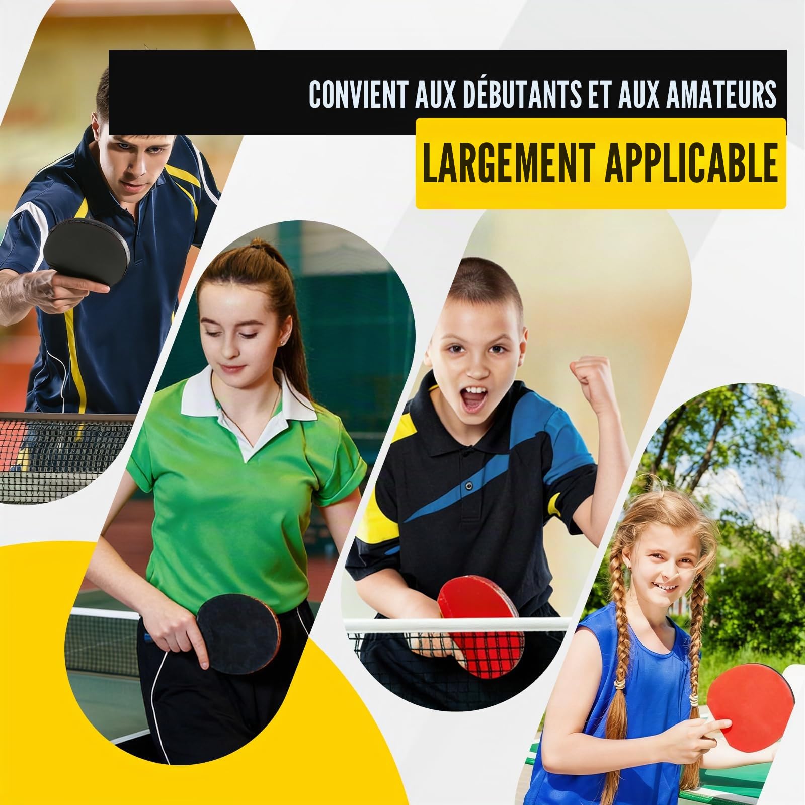 Set de Tennis de Table, Raquettes de Ping-Pong | avec 2 Raquettes, 3 Balles Mate, 1 Sac pour Loisir, Entraînement, Amateurs