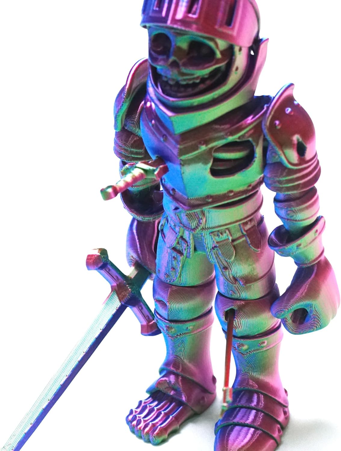 3D Printed Model Skull Warrior,Flexible Skeleton Man Statue,Joint Mobility,Home Office Decor,Interesting Toys for Autism/ADHD,Festival Gifts,Fidget Toys, Executive Desk Animals Toy (GB)