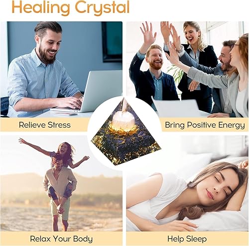 Miniatura 6 de Flower of Life - Pirámides de cristal curativo de cuarzo rosa con piedra de pie azul para reducir el estrés, la meditación curativa de chakras,