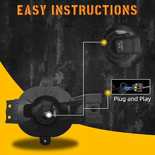 Miniatura 5 de Conjunto de luces antiniebla compatible con Dodge Ram 1500 2500 3500 2002-2009/2004-2006 Durango Pickup Truck 2002-2008 Dodge Ram lámpara antiniebla