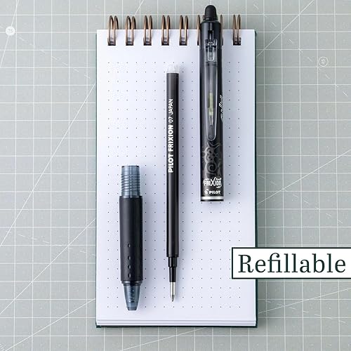 Miniatura 2 de PILOT Frixion - Bolígrafos borrables, punta fina de 0.028 in, paquete de 6 bolígrafos de tinta retráctil negra + 4 recambios adicionales