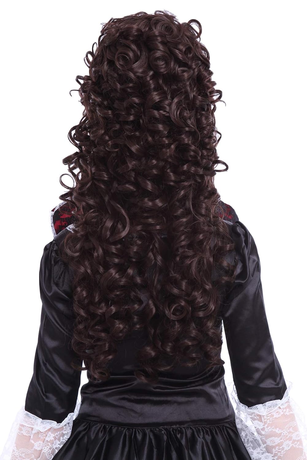 Nuoqi 31.5" Women's Wig California Marie Antoinette Cosplay Costume Long Hair Curly Wavy Full Head Party Hairpiece Dark Brown