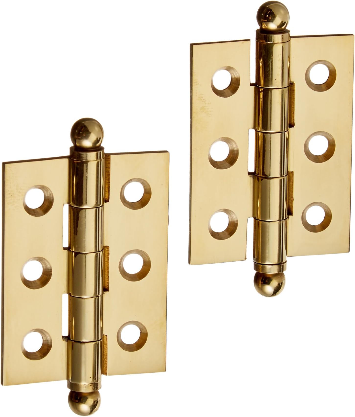 Deltana CH2015U3-UNL Solid Brass 2-Inch x 1-1/2-Inch Cabinet Hinge with Ball Tips
