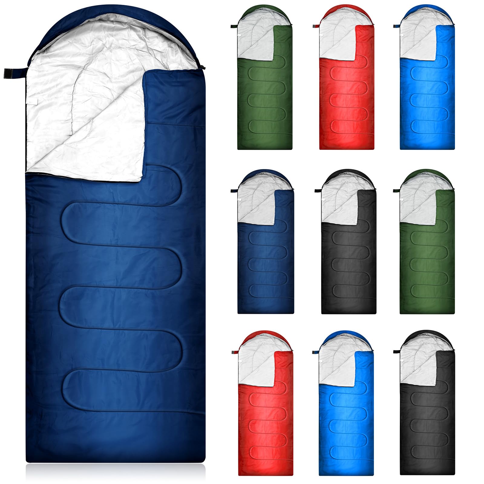 Tranqun 10 Packs Sleeping Bags Bulk for Adults Homeless Sleeping Bag Liner Waterproof Cold Weather for Homeless Charity