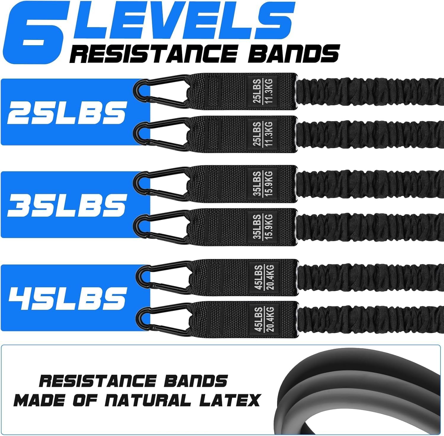 Pilates Bar Kit with Resistance Bands for Working Out, 210lbs Heavy Resistance Bands with Handles, Pilates Equipment with Resistance Band Bar for Men Women, At Home Gym Full Body Workout Equipment