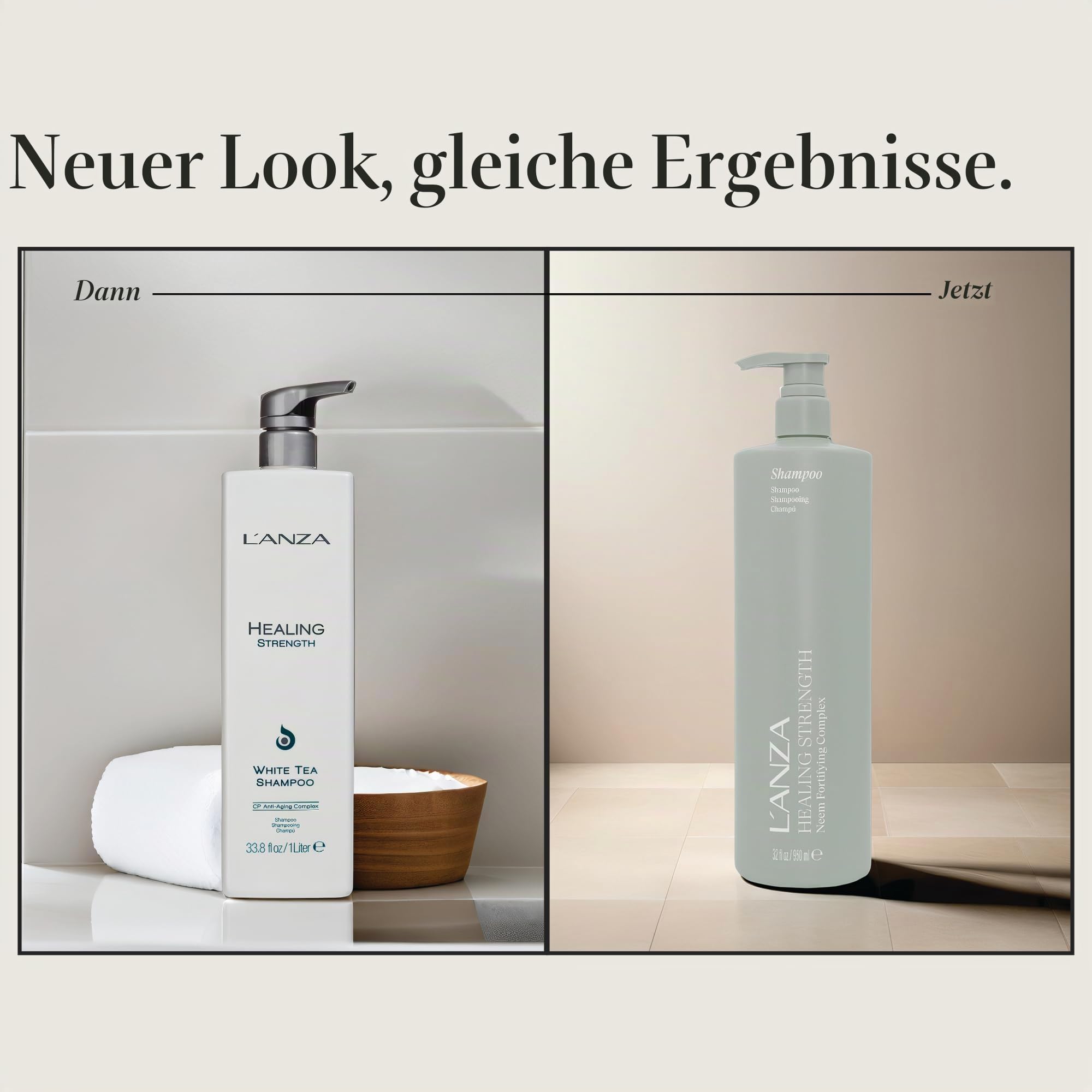 L'ANZA Heilkraft Weißes Tee Shampoo (1,000 ml), Stärkt, Schützt und Stellt Schwaches, Brüchiges und Gealtertes Haar Wieder Her, Reich an Keratin-Protein, Heilenden Ölen und Vitamin C, Keratin Shampoo