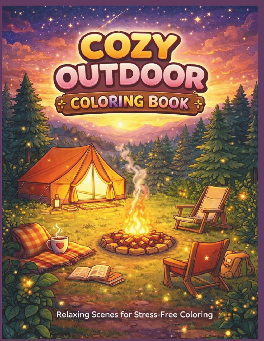 Cozy Outdoor Coloring Book: Calm, Cute & Relaxing Nature Scenes • Easy Bold Designs for Stress Relief (Cozy Escape Coloring Series)