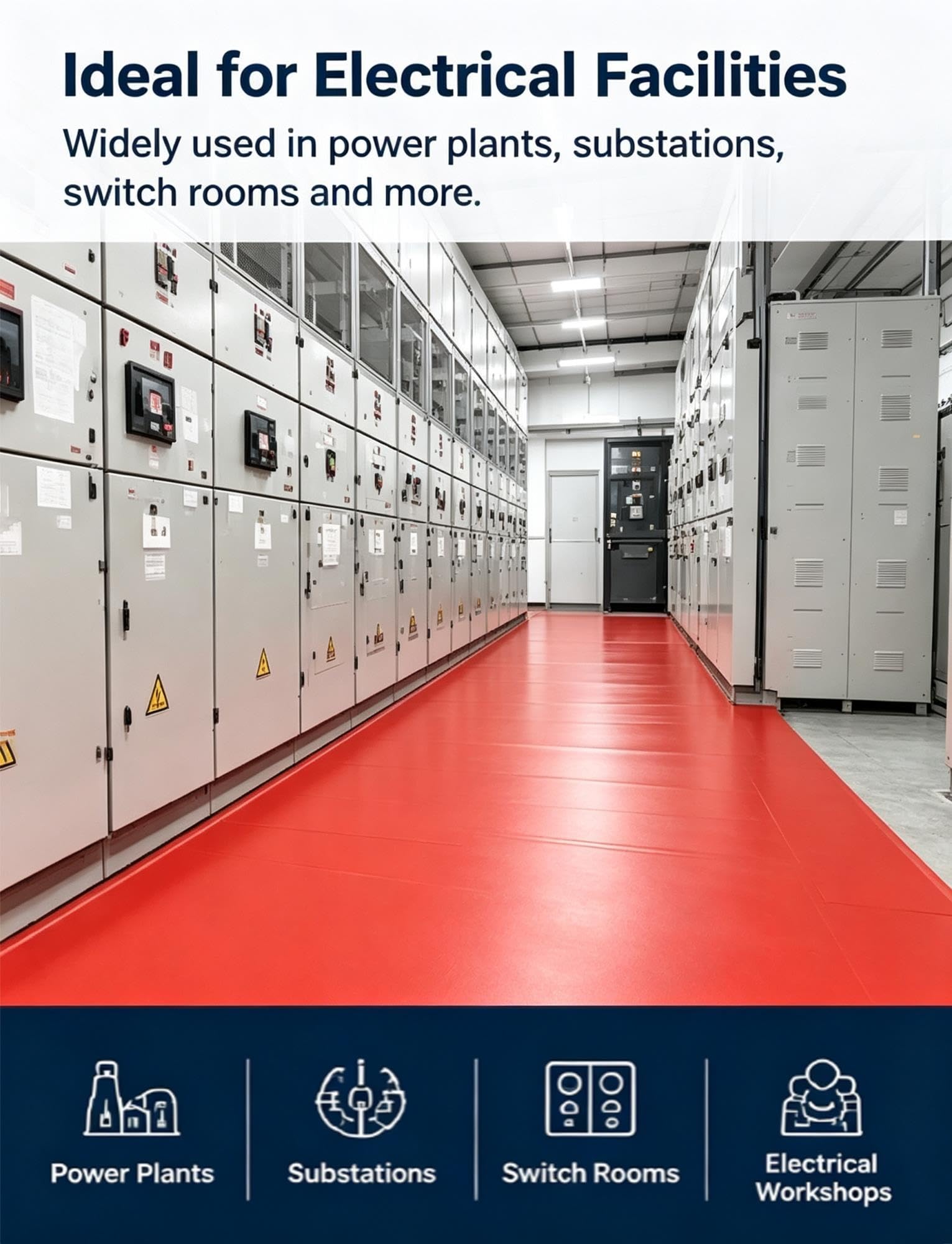 Alfombrilla aislante de goma alta tensión 6kV-25kV rojo y verde