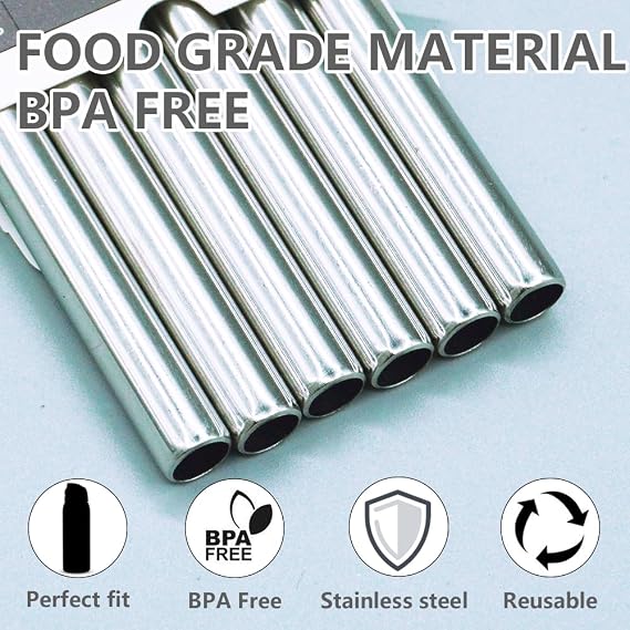 Dreamfocus Metal Straw Replacement Stainless Steel for Owala FreeSip Water Bottle 16 oz