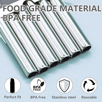 Dreamfocus Metal Straw Replacement Stainless Steel for Owala FreeSip Water Bottle 16 oz