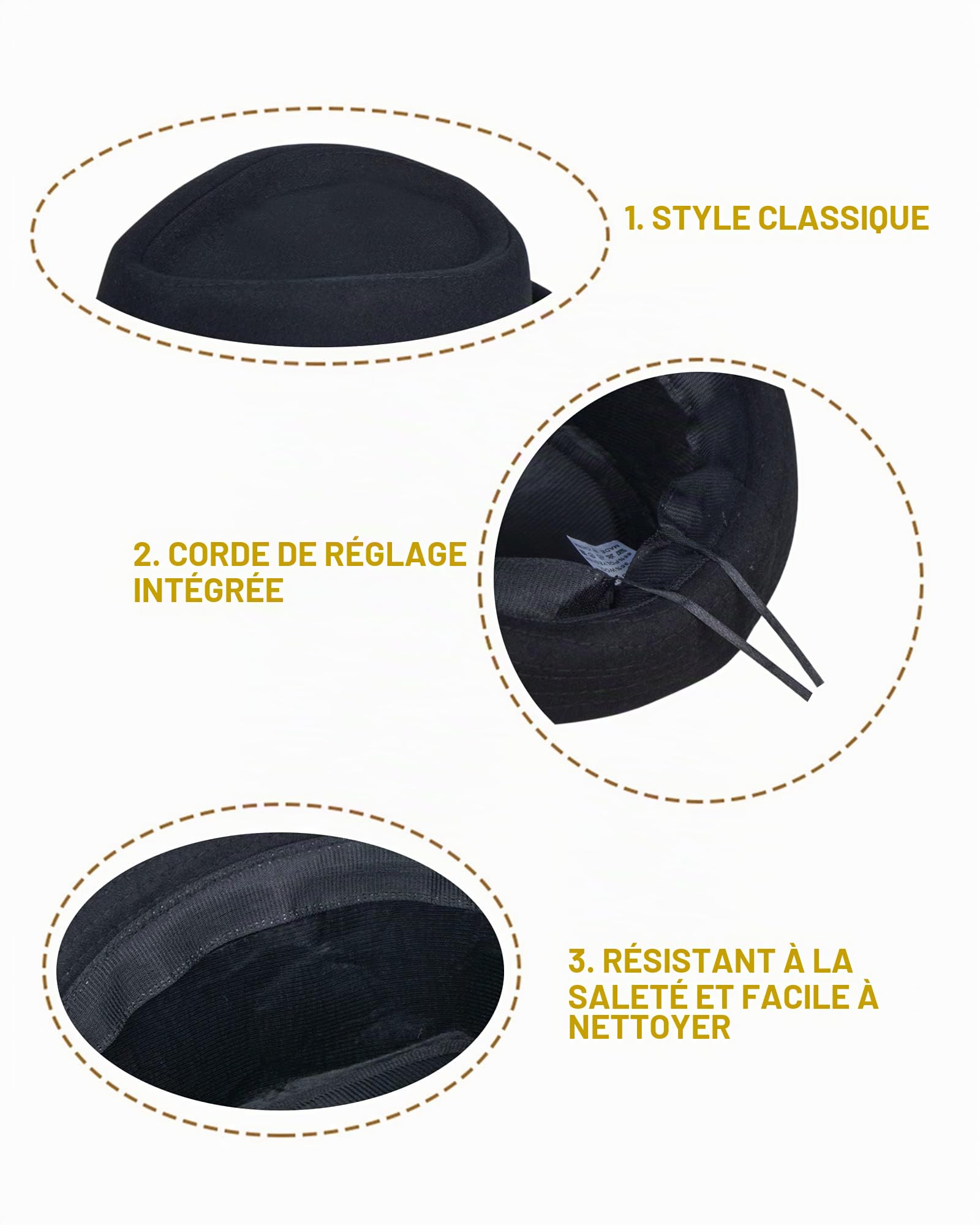 Chapeau Fedora Homme Femme en Feutre Rétro Chapeau Trilby Panama Jazz Cap Réglable Casquette Souple à Large Bords Roulés Vintage Chapeaux Melon Gangster