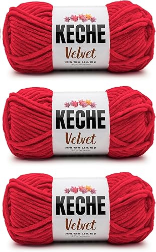 Miniatura 66 de Keche Hilo de terciopelo para ganchillo, manta de felpilla suave, voluminosa, hilo amigurumi, 3.53 oz (132 yardas), color menta